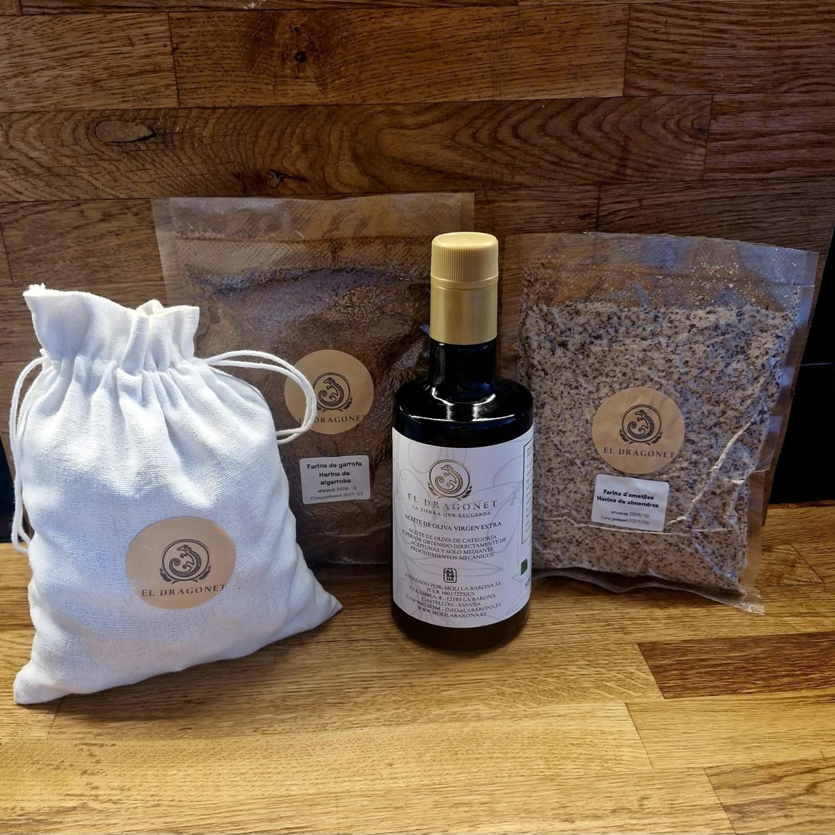 Lote El Dragonet — AOVE, almendra, harina de almendra y harina de algarroba